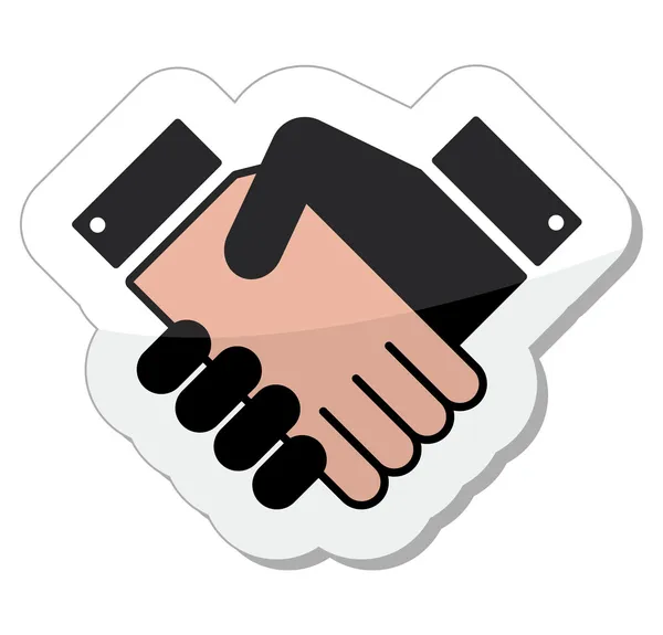 Overeenkomst handdruk icon - label — Stockvector