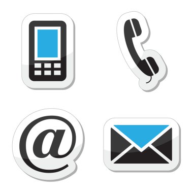 Contact web and internet icons set