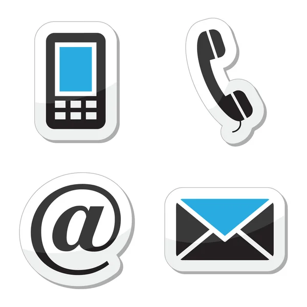Contact web and internet icons set — Stock Vector