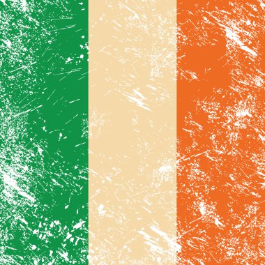 Ireland retro flag clipart