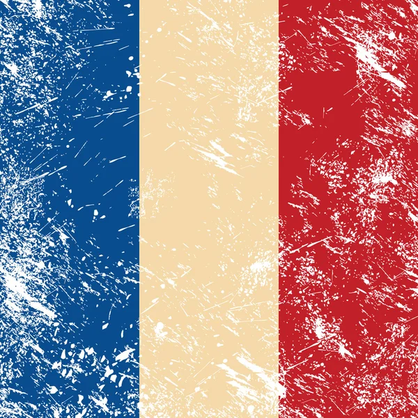 Francia bandiera retrò — Vettoriale Stock