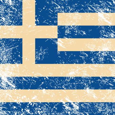 Greece retro flag clipart