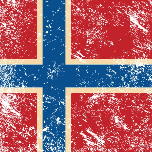 Retro flaga Norwegii — Wektor stockowy