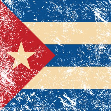 Cuba retro flag clipart