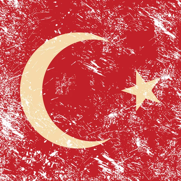Retro vlag van Turkije — Stockvector