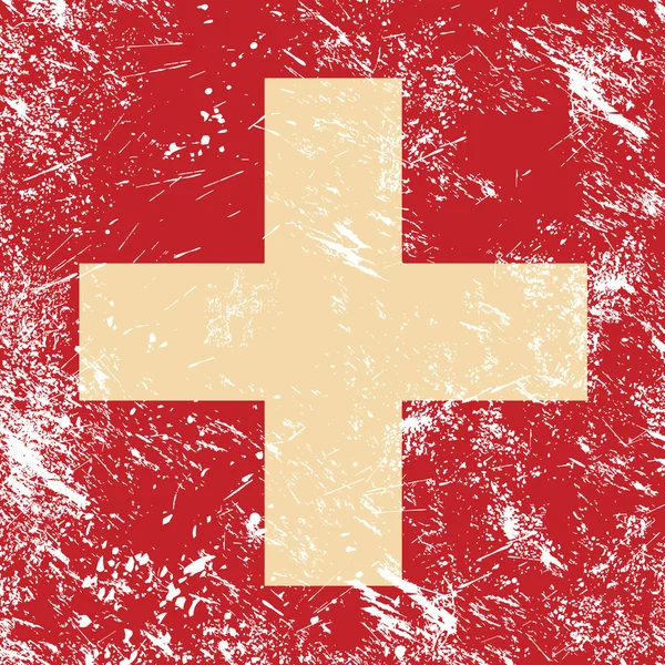 Svizzera bandiera retrò — Vettoriale Stock