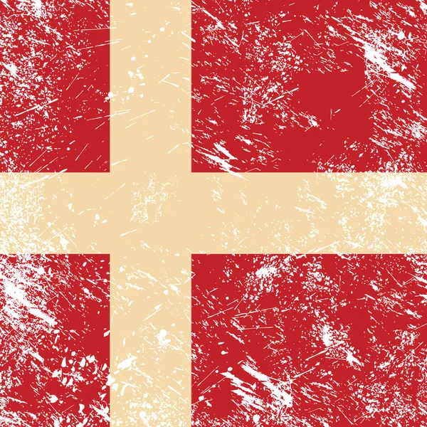 Retro vlag van Denemarken — Stockvector