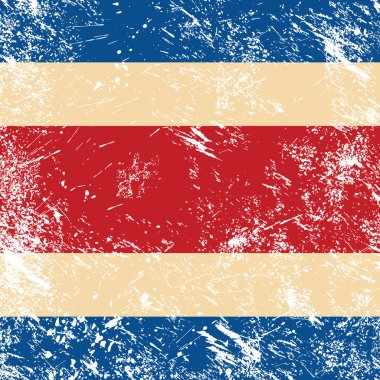 Costa Rica retro flag clipart
