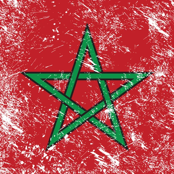 Marocko retro flagga — Stock vektor