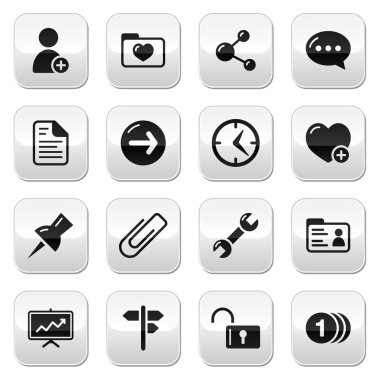 Website navigation buttons set clipart