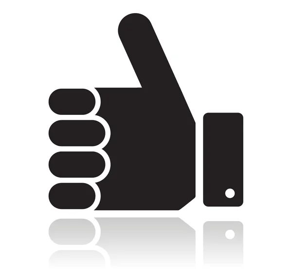 stock vector Thumb up black glossy icon