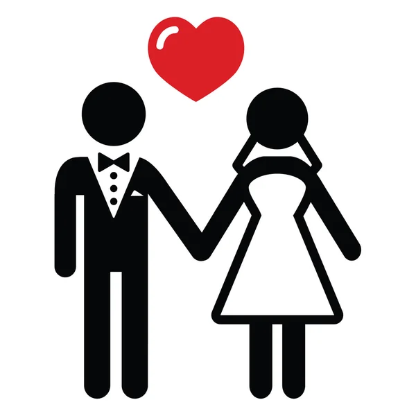 Mariage marié couple icône — Image vectorielle
