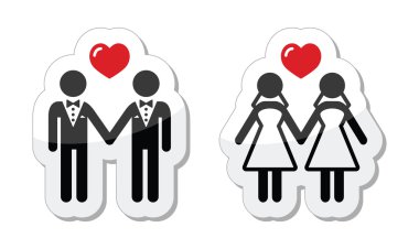 Gay marriage labels clipart