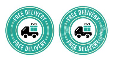 Free delivery retro grunge badge clipart