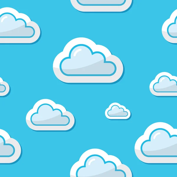 stock vector Seamless clouds on blue sky background, pattern