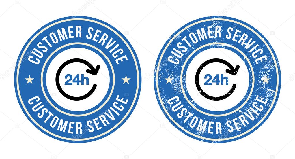 24h customer service retro badges