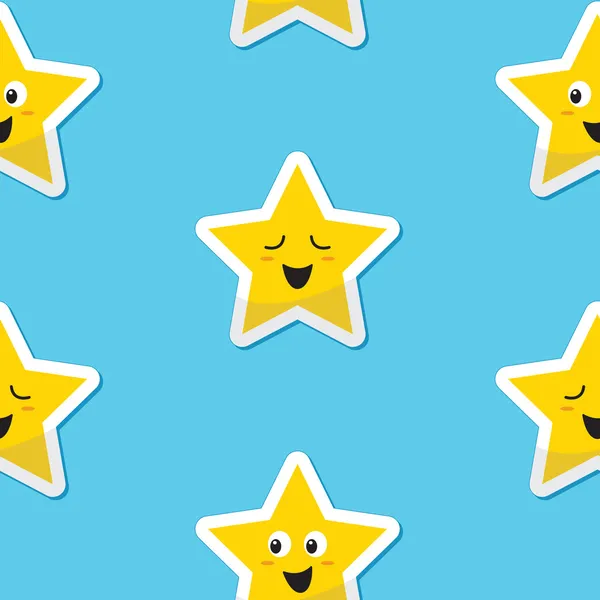 孩子们的无缝快乐星星背景 — 图库矢量图片