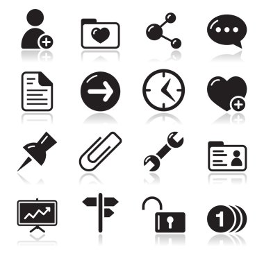 Website navigation icons set clipart