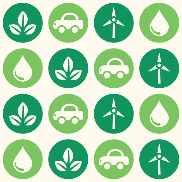 Retro eco green seamless background pattern — Stok Vektör