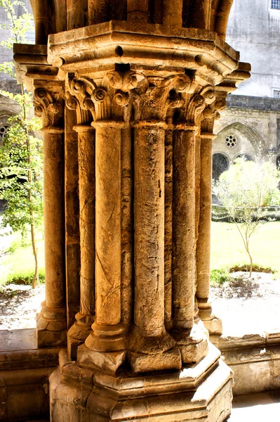 Szczegóły gotyckie kolumny w se velha — Zdjęcie stockowe