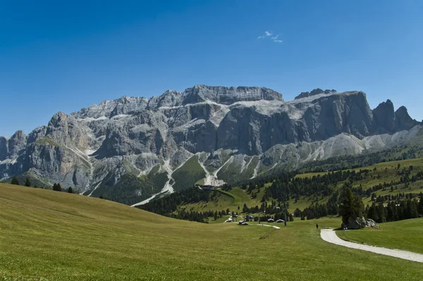 Vista del Grupo Sella, Alta Badia - Dolomitas — Foto de Stock