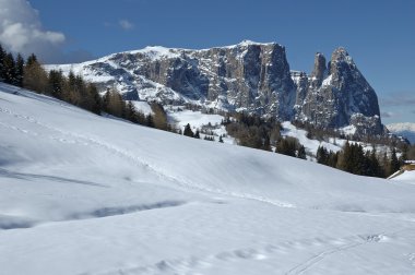 Kış manzarası, dolomites - İtalya