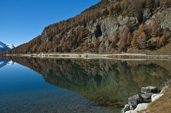 Swiss göl silvaplana — Stok fotoğraf