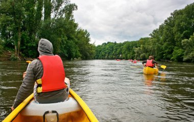 River kayaking clipart