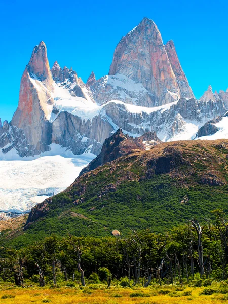 Krajina s fitz roy v los glaciares national park, Patagonie, argentina. — Stock fotografie
