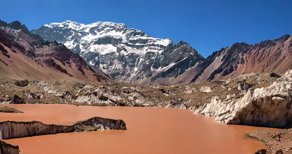 Panorama da montanha Aconcagua na Argentina, América do Sul — Fotografia de Stock