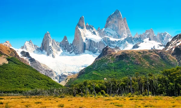 Krajina s fitz roy v los glaciares national park, Patagonie, argentina. — Stock fotografie