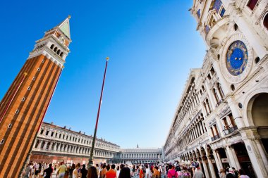 Wide angle view of Piazza San Marco in Venice, Italy clipart