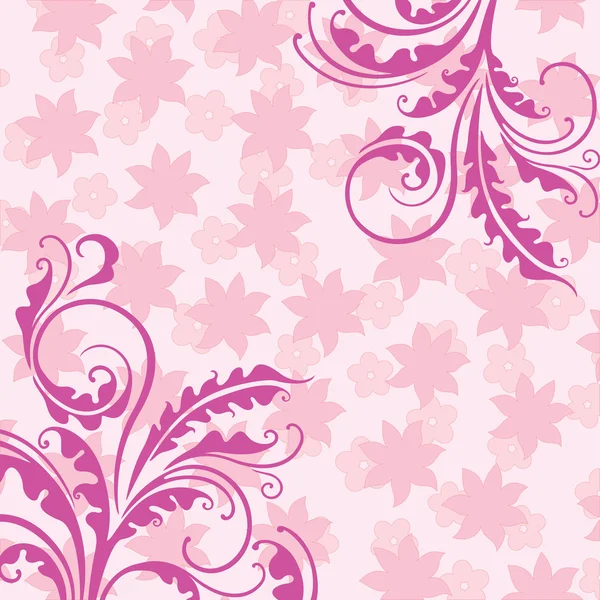 装飾的なピンクの花の背景装饰粉色花背景 — 图库矢量图片
