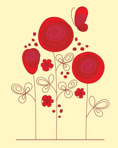 Fond décoratif avec des roses abstraites — Image vectorielle