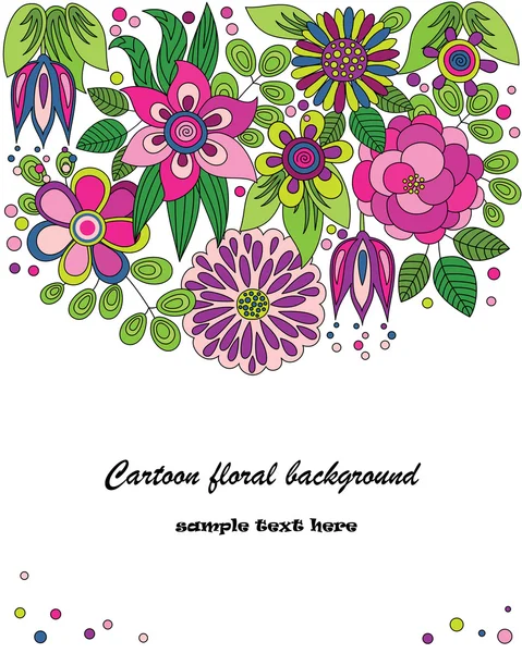 Decorativo colorato cartone animato fiore illustrazione — Vettoriale Stock