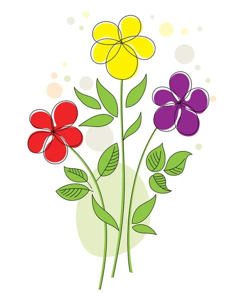 Fondo colorido con flores abstractas — Vector de stock