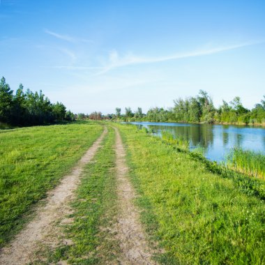 Pathway by the river clipart