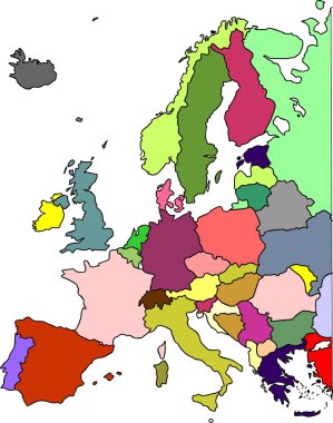 Map of Europe clipart
