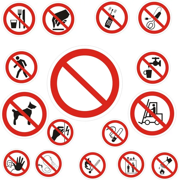 Запрещающие знаки — стоковый вектор