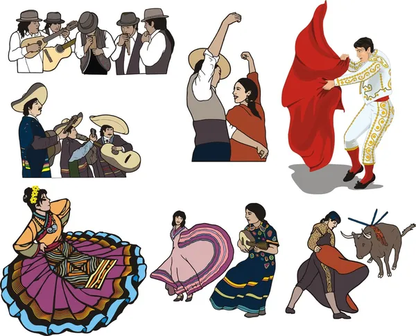 Baile folclórico — Archivo Imágenes Vectoriales