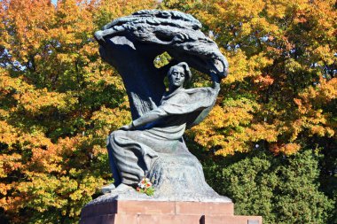 Chopin monument in Poland in Warsaw clipart