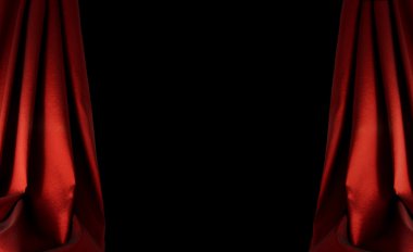Red curtain background on dark clipart