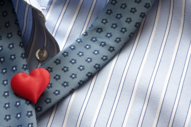 Love suffocating, heart shirt and tie concept clipart