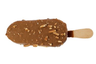 Ice cream stick with nuts and chocolate clipart