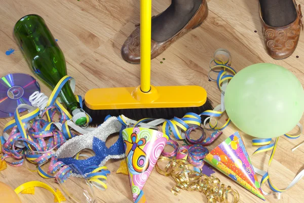 Mess after party and cleaning — Stock Photo, Image