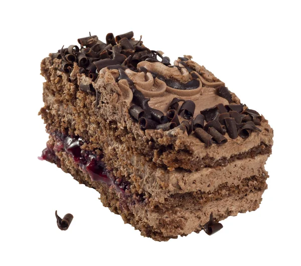 孤立的巧克力蛋糕 — 图库照片