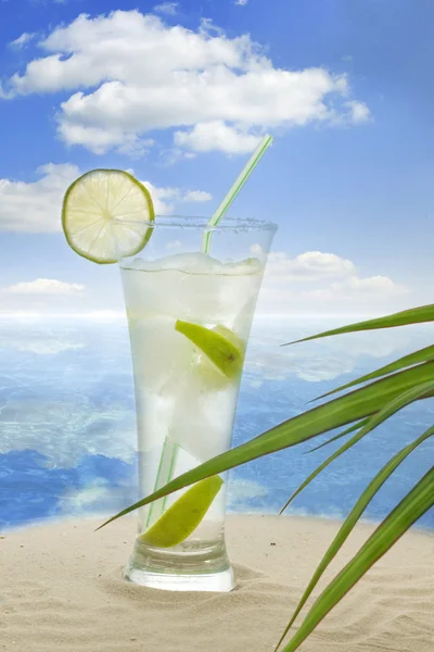 Bebida exótica na praia — Fotografia de Stock