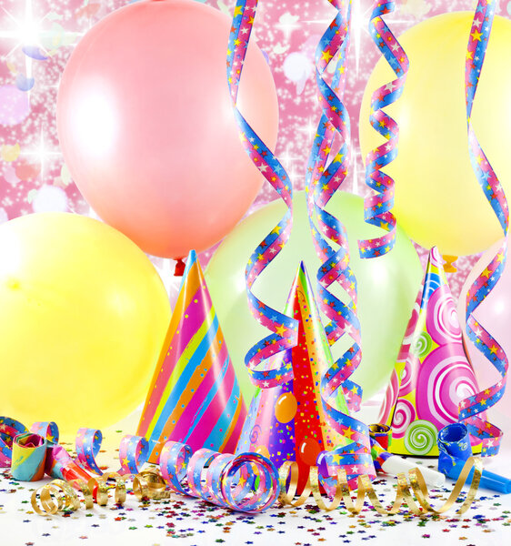 Colorful party background with balloons