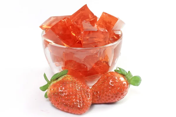 Jelly with strawberries — Stock Photo, Image