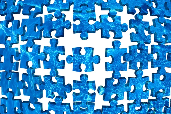 Água quebra-cabeça abstrato fundo azul — Fotografia de Stock